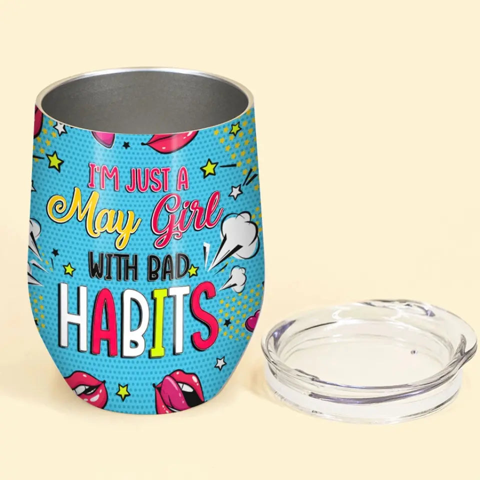 Personalized Wine Tumbler - Birthday Gift For May Queen, May birthday gifts, May birthday gift idea for her