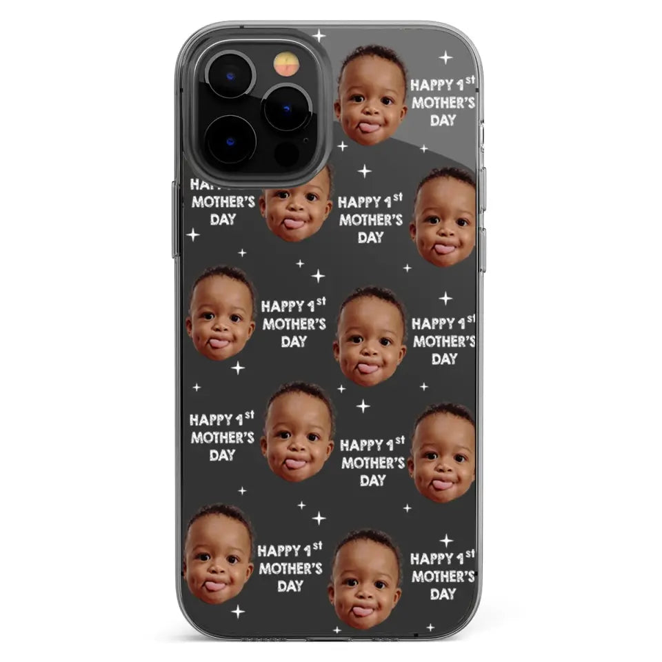 Personalized Clear Phone Case, Happy 1St Mother's Day, first mothers day gift ideas