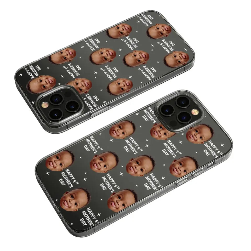 Personalized Clear Phone Case, Happy 1St Mother's Day, first mothers day gift ideas