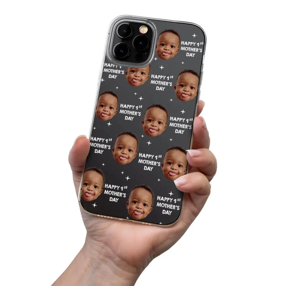 Personalized Clear Phone Case, Happy 1St Mother's Day, first mothers day gift ideas