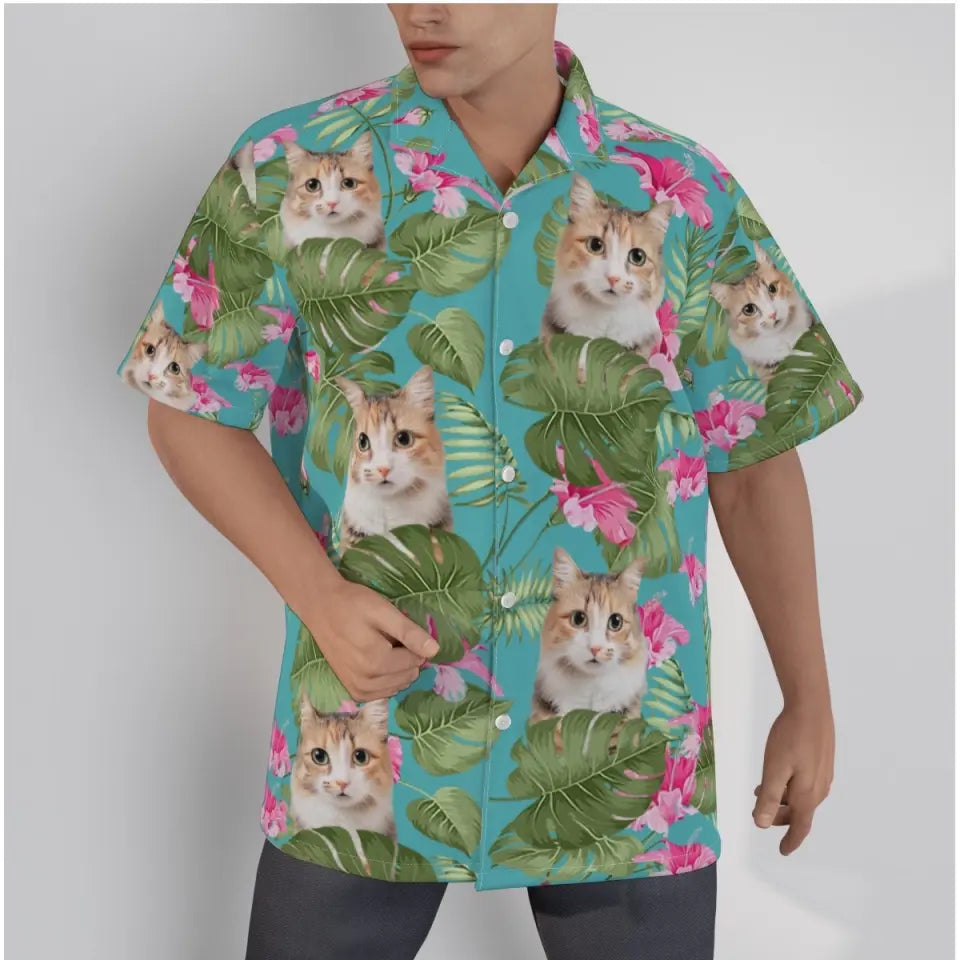 Custom Cat Shirt, Personalized Cat Shirt Cat Hawaiian, Gift For Dog Lover, Cat Mom Shirt, Cats Shirt, Cat Lover