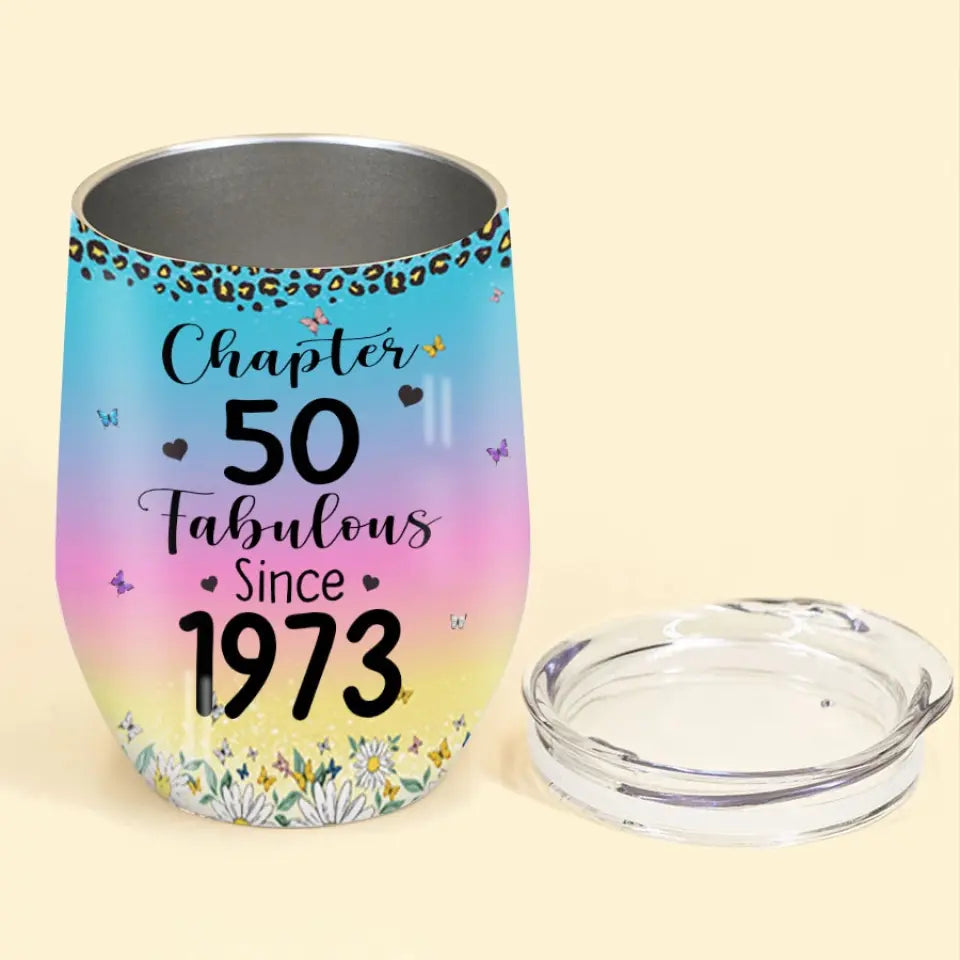 Personalized 50th Birthday Gifts, Personalized Wine Tumbler - 1973 50th Birthday Wine Tumbler, 50th Gift Ideas For Her