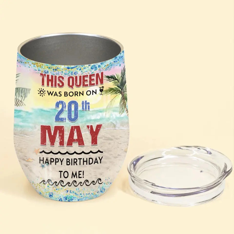 Personalized Wine Tumbler - Birthday Gift For May Queen, May birthday gifts, May Birthday Gift Idea For Her