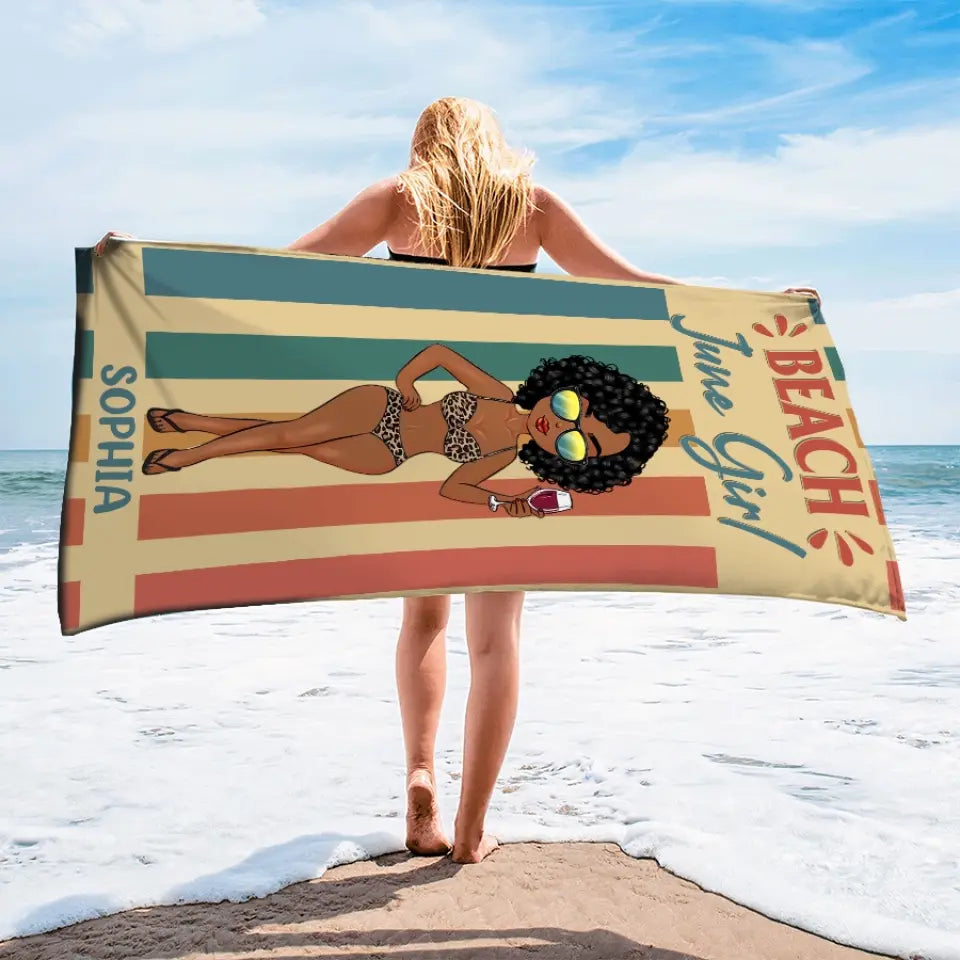 Custom Beach Towels, Beach Towel, Best Beach Towels, Queens was Born In June, June Birthday Gift For Woman, Beach Lover