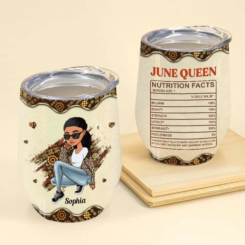 Personalized Wine Tumbler - Birthday Gift For June Queen, June birthday gifts, June Birthday Gift idea For Her