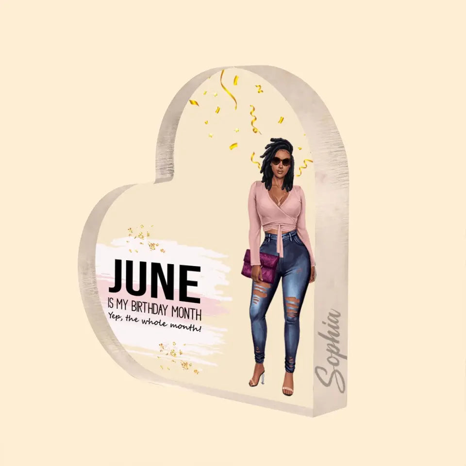 Custom Shape Acrylic Plaque, Birthday Gift For June Queen, June birthday gifts, June Birthday Gift idea For Her