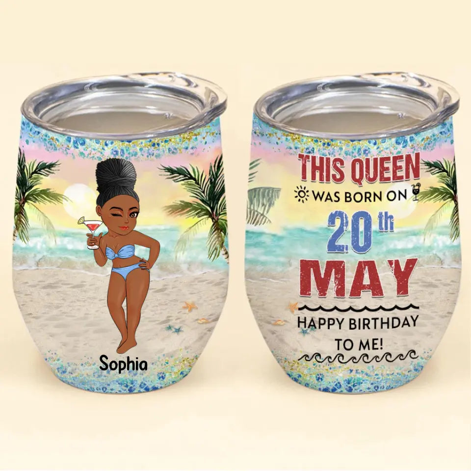 Personalized Wine Tumbler - Birthday Gift For May Queen, May birthday gifts, May Birthday Gift Idea For Her