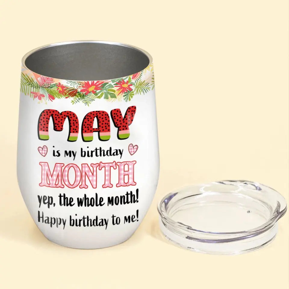 Personalized Wine Tumbler - Birthday Gift For May Queen, May birthday gifts, May Birthday Gift Idea For Her