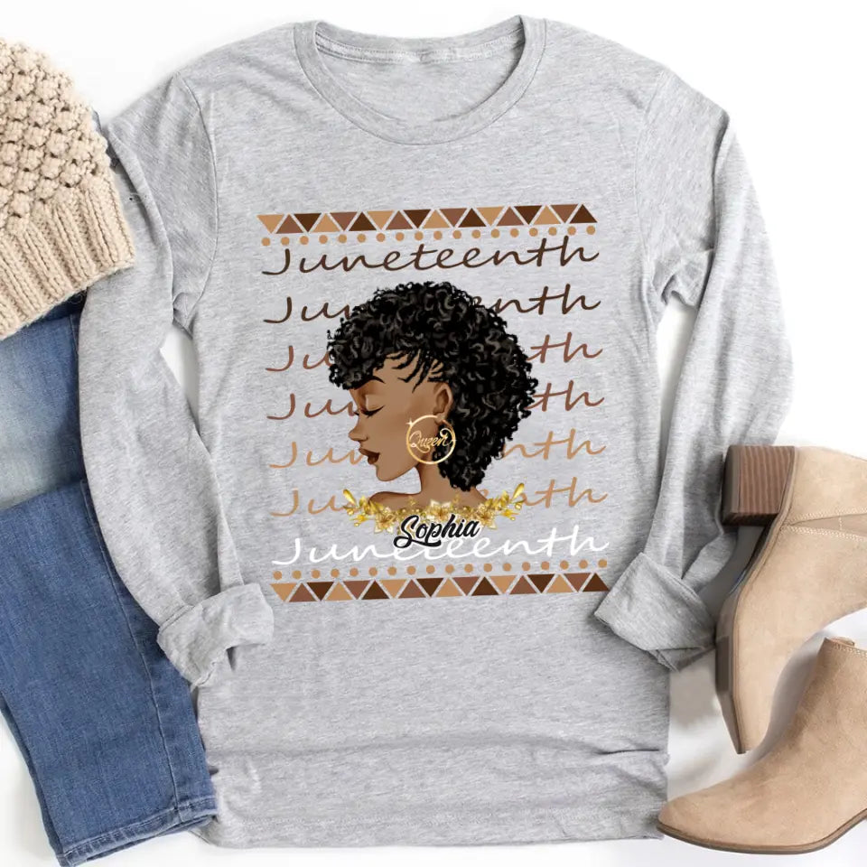 Personalized Shirt - Juneteenth T Shirt, Black Women&#39;s Juneteenth t shirt, Juneteenth shirt ideas, Black History Gift For Black Woman