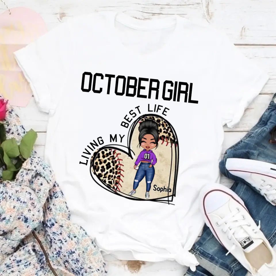 October Birthday Shirt, Custom Birthday Shirt, Queens Born In October , October Birthday Gifts, October  Shirts For Woman, Baseball Lover