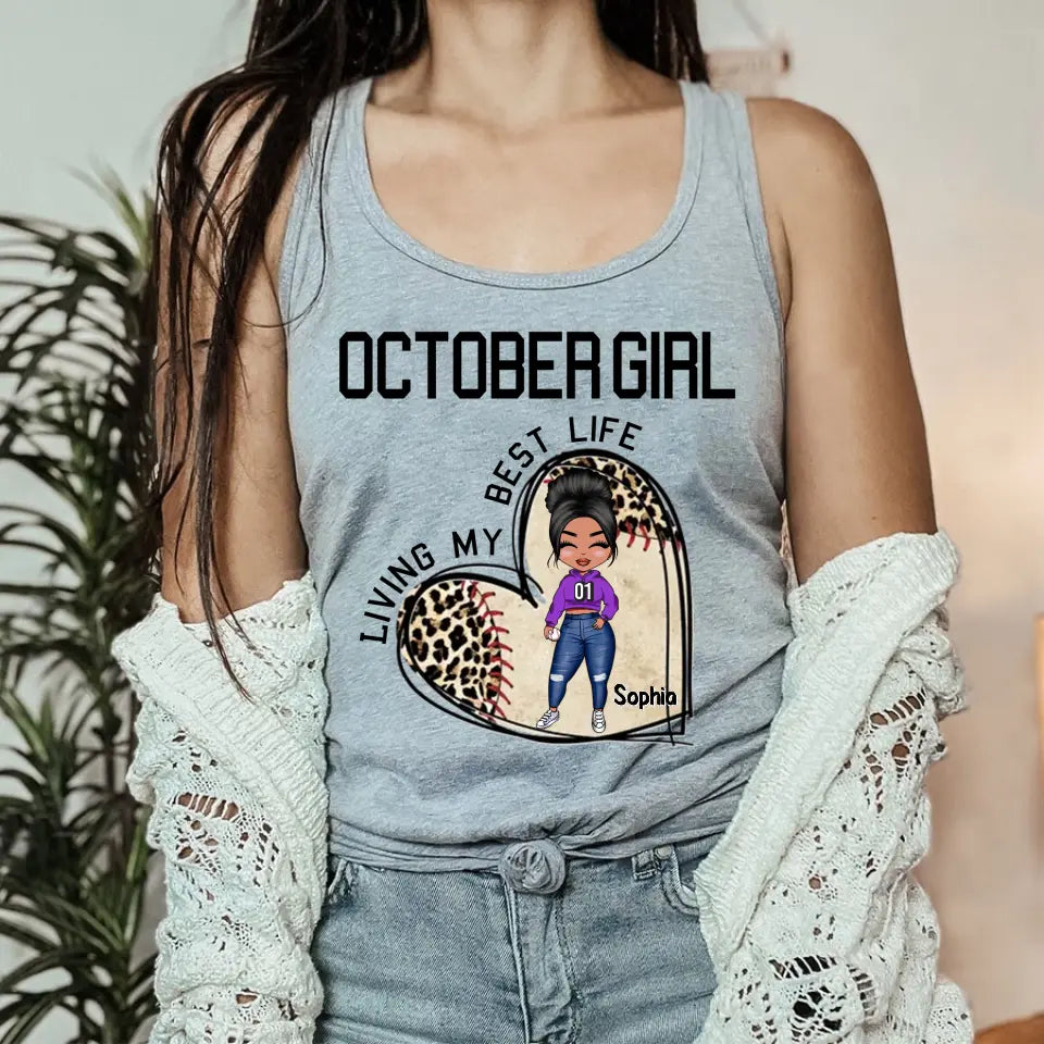 October Birthday Shirt, Custom Birthday Shirt, Queens Born In October , October Birthday Gifts, October  Shirts For Woman, Baseball Lover