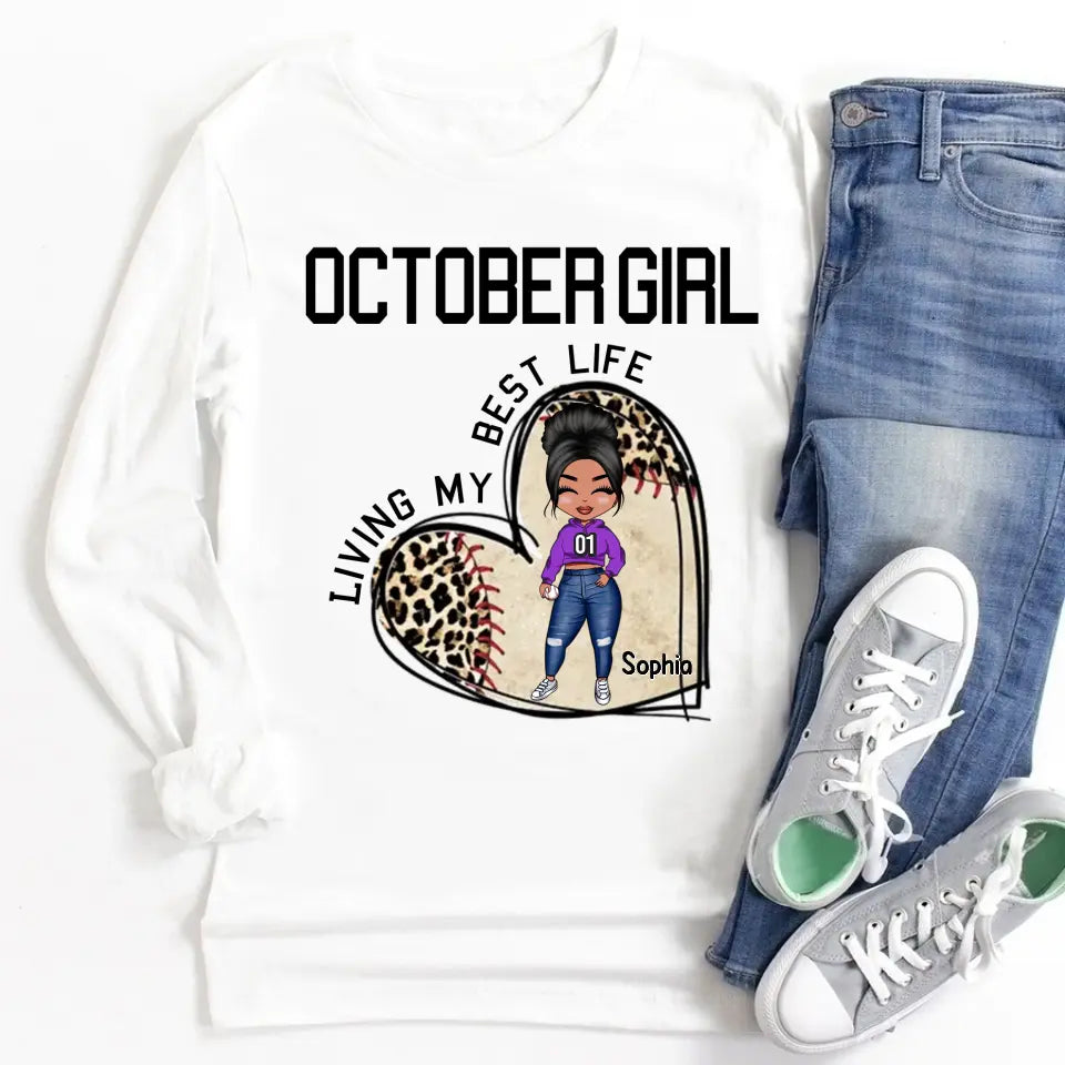 October Birthday Shirt, Custom Birthday Shirt, Queens Born In October , October Birthday Gifts, October  Shirts For Woman, Baseball Lover