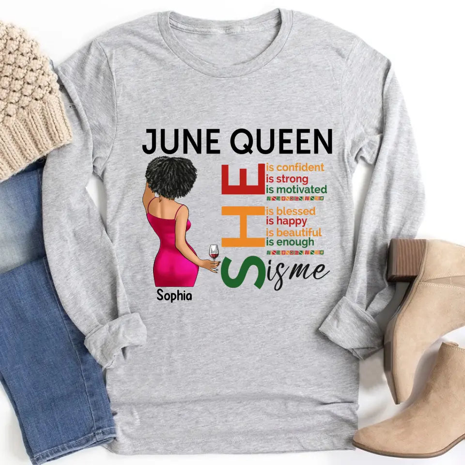 June Birthday Shirt, Custom Birthday Shirt, Juneteenth T Shirt, Black Women&#39;s Juneteenth t shirt, Juneteenth shirt ideas, Black History Gift For Black Woman