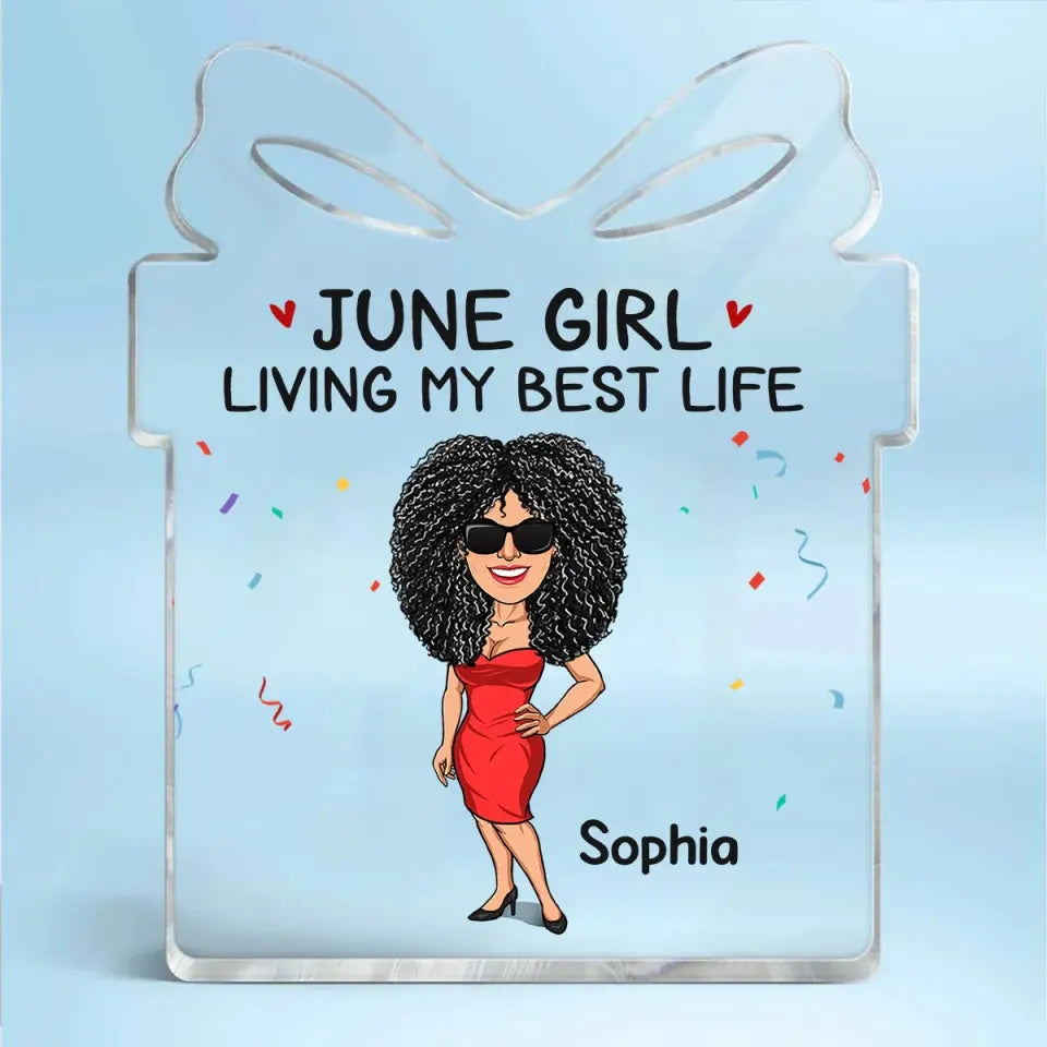 Custom Shape Acrylic Plaque, Queens Born In June, June Birthday Gifts, June Shirts For Woman