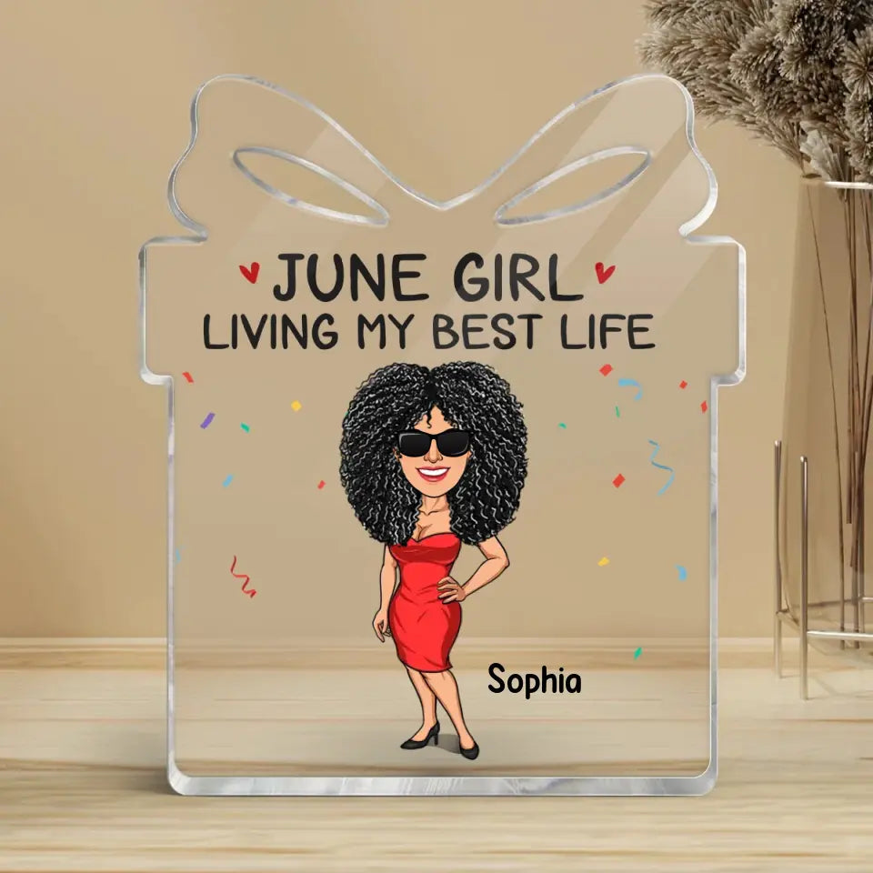 Custom Shape Acrylic Plaque, Queens Born In June, June Birthday Gifts, June Shirts For Woman