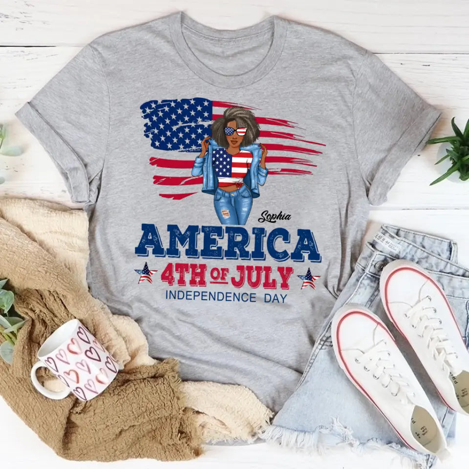 July Birthday Shirt, Custom Birthday Shirt, Queens Born In July, July Birthday Shirts For Woman, July Birthday Gifts, USA 4th Of July T-Shirt, Happy Independence Day T-Shirt