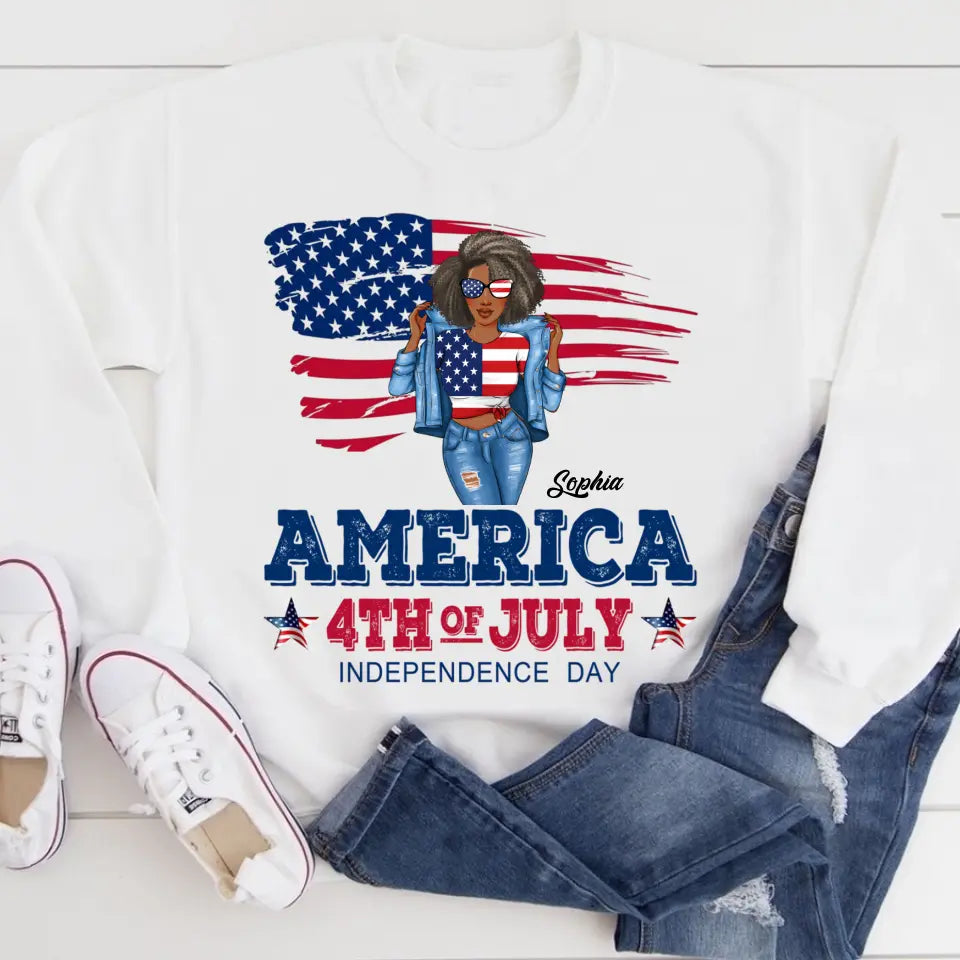 July Birthday Shirt, Custom Birthday Shirt, Queens Born In July, July Birthday Shirts For Woman, July Birthday Gifts, USA 4th Of July T-Shirt, Happy Independence Day T-Shirt