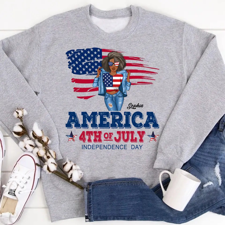 July Birthday Shirt, Custom Birthday Shirt, Queens Born In July, July Birthday Shirts For Woman, July Birthday Gifts, USA 4th Of July T-Shirt, Happy Independence Day T-Shirt