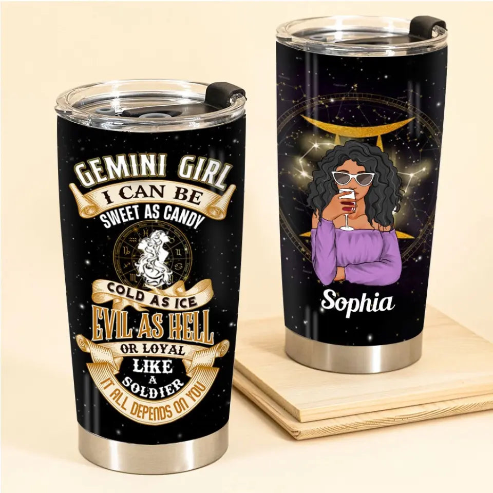 Personalized Tumbler - Gemini Girl, Gemini Birthday Gift For Woman,Gemini Birthday Month, Zodiac Tumbler, Zodiac Birthday Signs