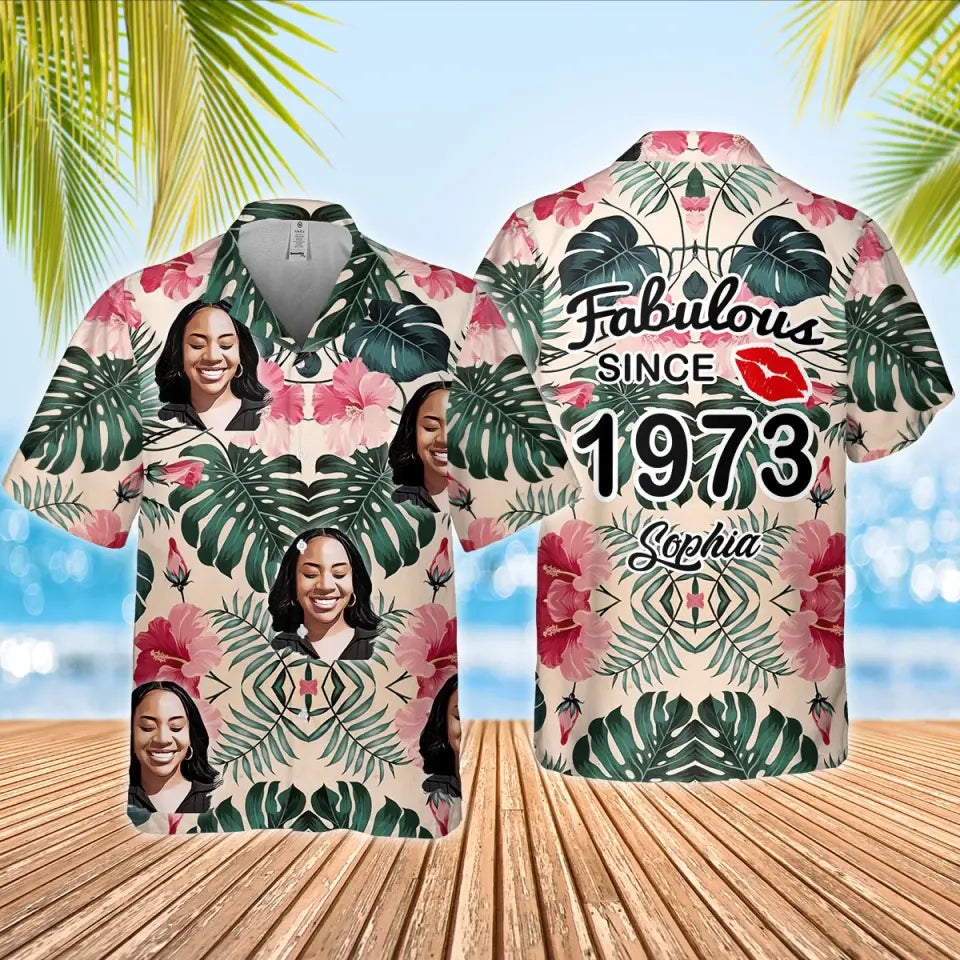 Custom Birthday Hawaiian Shirts, Turning 50 Hawaiian Shirt, Gifts For Women Turning 50, 50 And Fabulous Hawaiian Shirt
