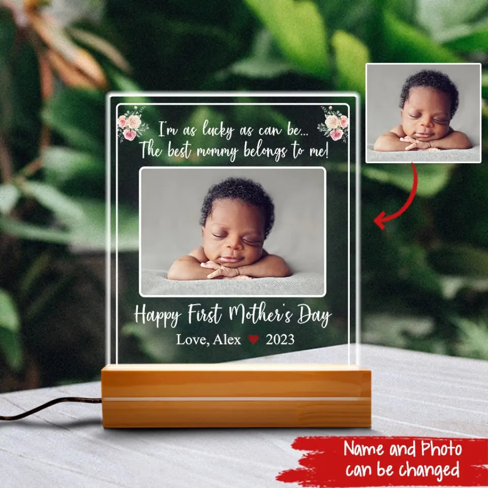 Gifts for first time mothers, Personalized 3D LED Light Wooden Base - Loving, first mothers day gift ideas For Newborn Mom