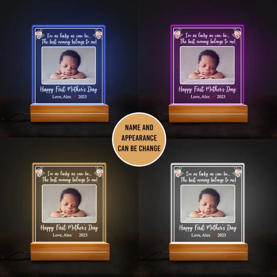 Gifts for first time mothers, Personalized 3D LED Light Wooden Base - Loving, first mothers day gift ideas For Newborn Mom