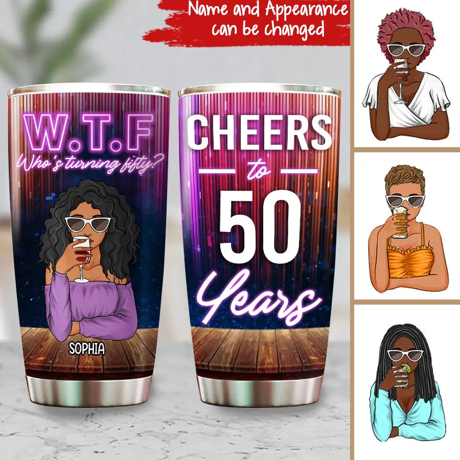 Personalized Tumbler - 50th Birthday Tumbler, Personalized 50th Birthday Gifts, 50th Gift Ideas For Her