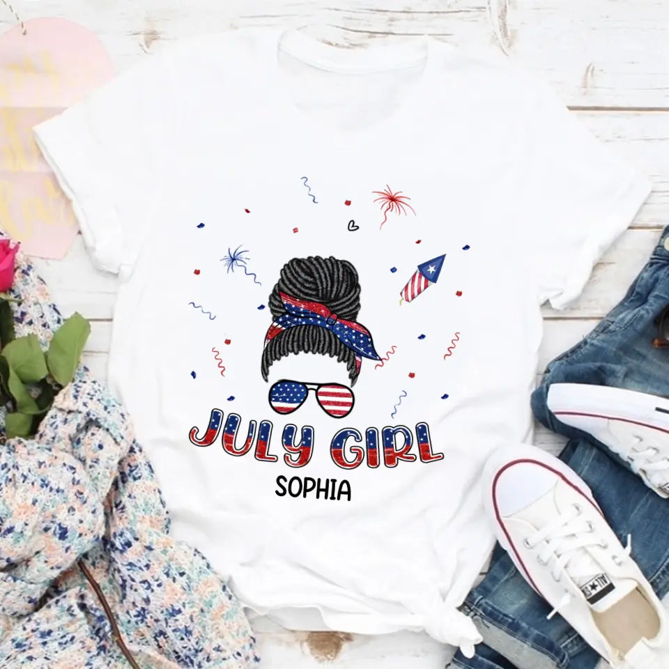 July Birthday Shirt, Custom Birthday Shirt, Queens Born In July, July Birthday Shirts For Woman, July Birthday Gifts, Happy Independence Day T-Shirt