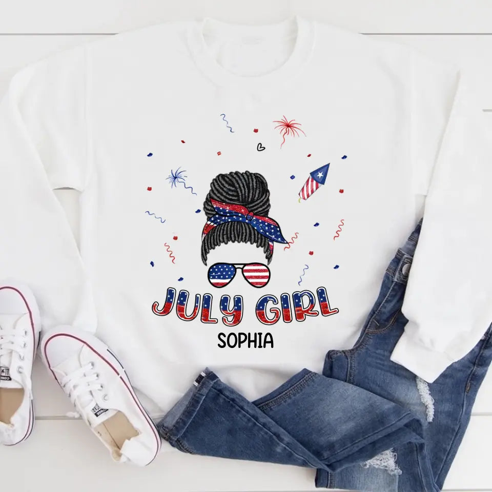 July Birthday Shirt, Custom Birthday Shirt, Queens Born In July, July Birthday Shirts For Woman, July Birthday Gifts, Happy Independence Day T-Shirt