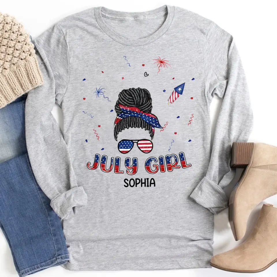 July Birthday Shirt, Custom Birthday Shirt, Queens Born In July, July Birthday Shirts For Woman, July Birthday Gifts, Happy Independence Day T-Shirt