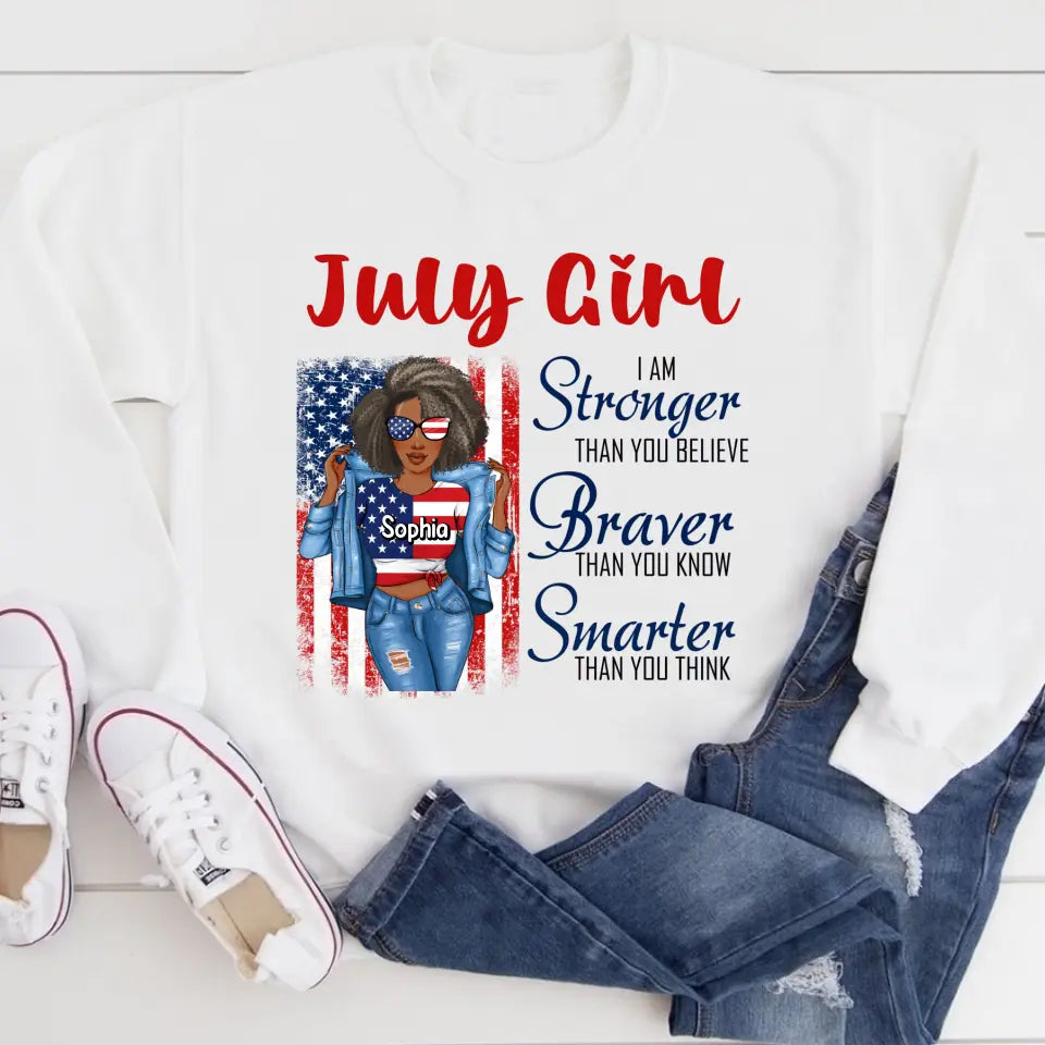 July Birthday Shirt, Custom Birthday Shirt, Queens Born In July, July Birthday Shirts For Woman, July Birthday Gifts, Happy Independence Day T-Shirt