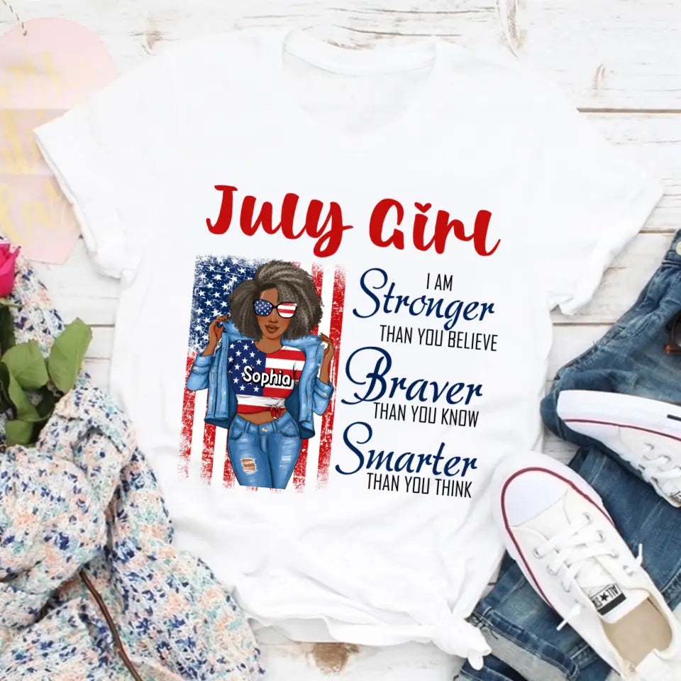 July Birthday Shirt, Custom Birthday Shirt, Queens Born In July, July Birthday Shirts For Woman, July Birthday Gifts, Happy Independence Day T-Shirt