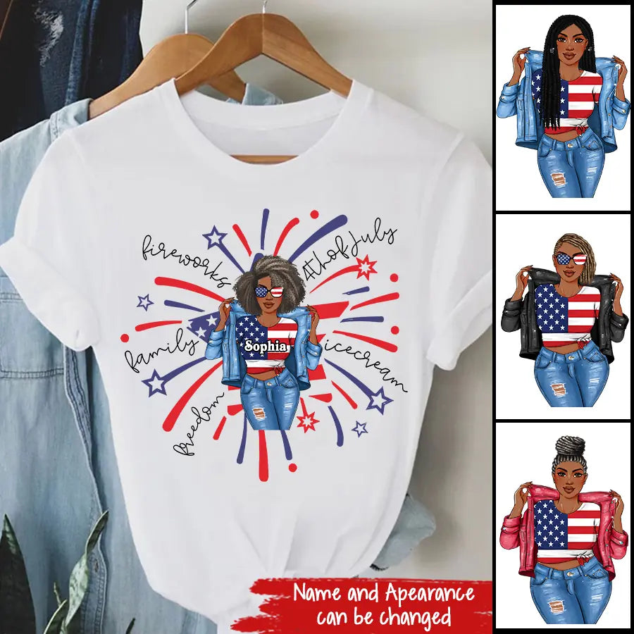 July Birthday Shirt, Custom Birthday Shirt, Queens Born In July, July Birthday Shirts For Woman, July Birthday Gifts, Happy Independence Day T-Shirt