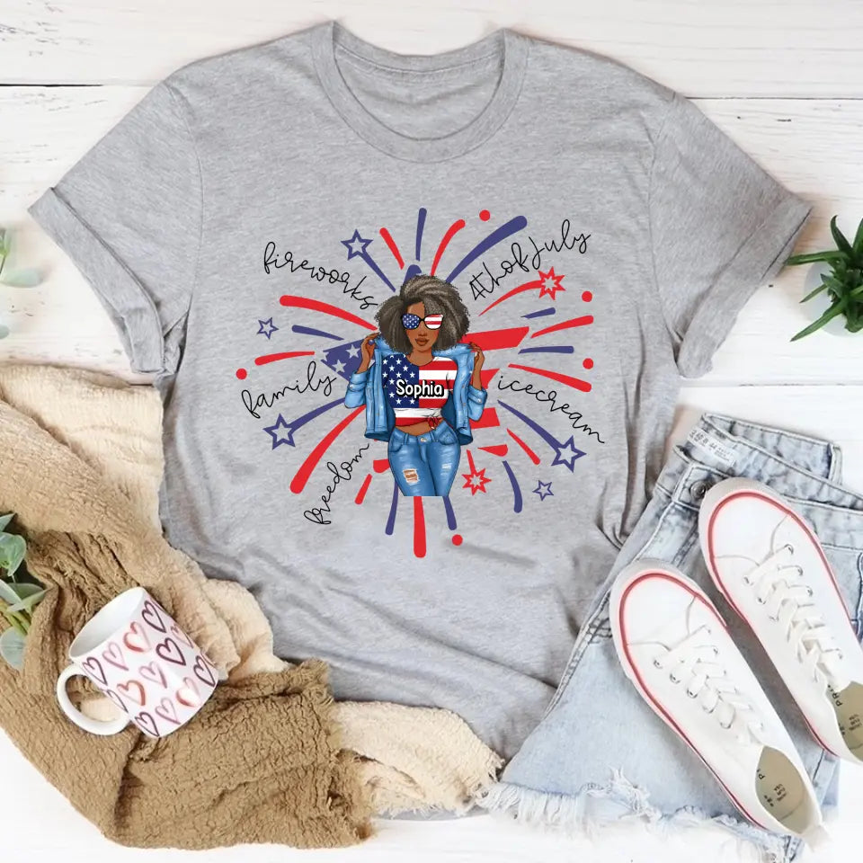 July Birthday Shirt, Custom Birthday Shirt, Queens Born In July, July Birthday Shirts For Woman, July Birthday Gifts, Happy Independence Day T-Shirt