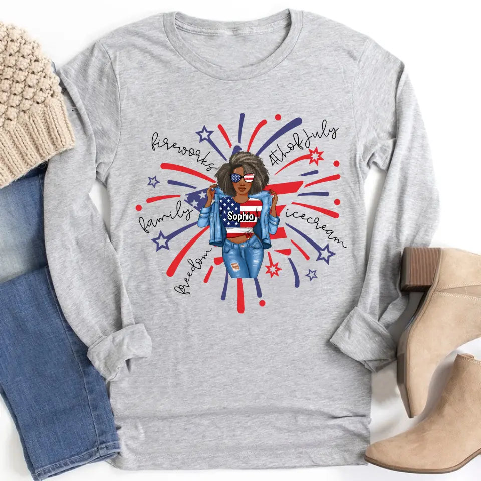 July Birthday Shirt, Custom Birthday Shirt, Queens Born In July, July Birthday Shirts For Woman, July Birthday Gifts, Happy Independence Day T-Shirt