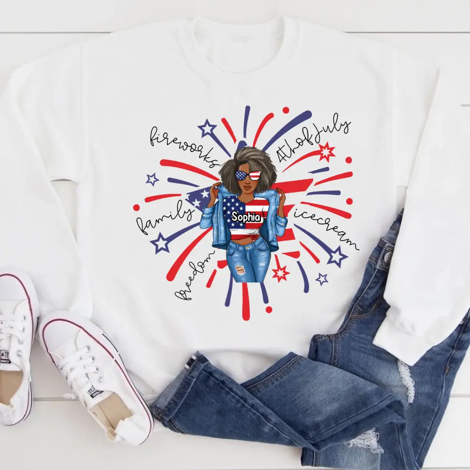 July Birthday Shirt, Custom Birthday Shirt, Queens Born In July, July Birthday Shirts For Woman, July Birthday Gifts, Happy Independence Day T-Shirt