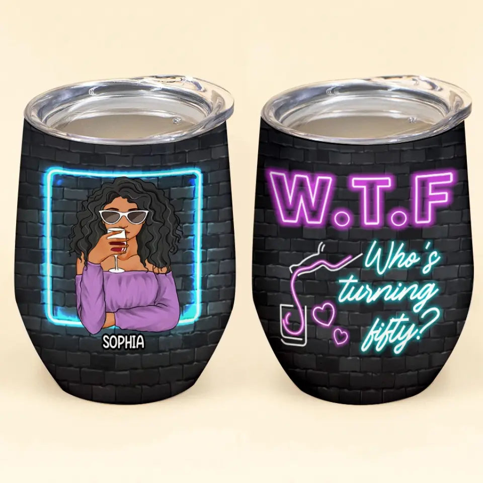 Personalized Wine Tumbler - 50th Birthday Wine Tumbler, Personalized 50th Birthday Gifts, 50th Gift Ideas For Her