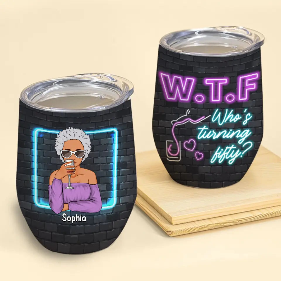 Personalized Wine Tumbler - 50th Birthday Wine Tumbler, Personalized 50th Birthday Gifts, 50th Gift Ideas For Her