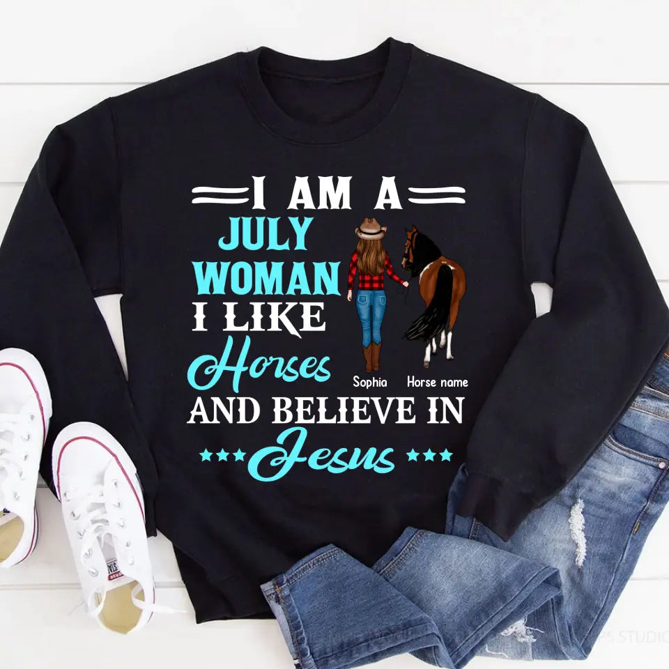 Personalized Birthday T Shirt, July Birthday Shirt, Birthday Gifts For Horse Lovers