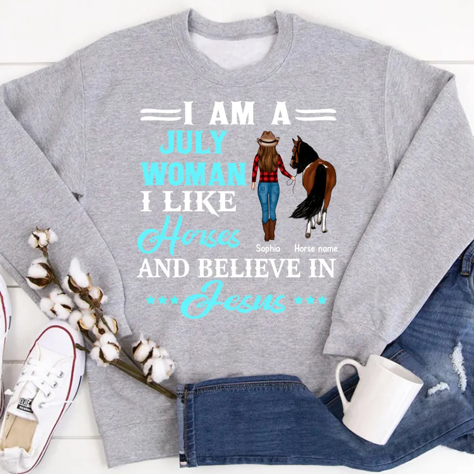 Personalized Birthday T Shirt, July Birthday Shirt, Birthday Gifts For Horse Lovers