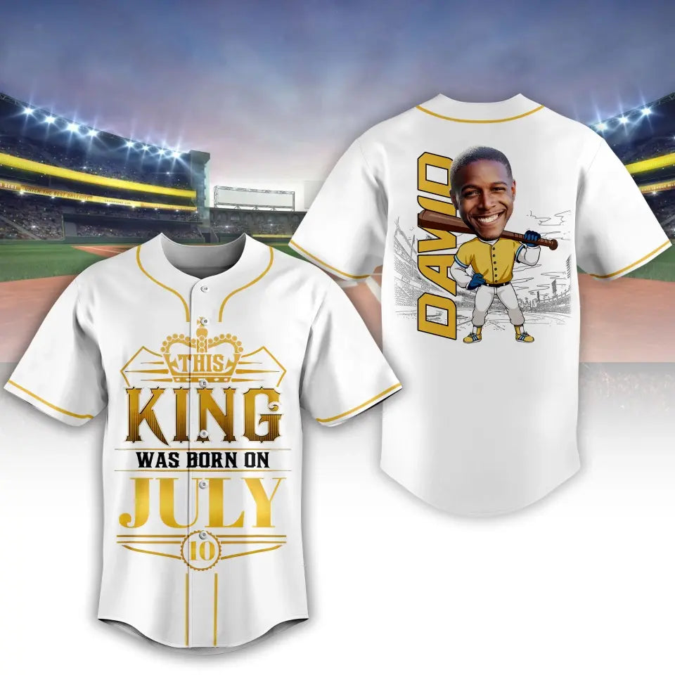 BaseBall Shirt, Custom Birthday Shirt, Kings Born In July, July Birthday Shirts For Man, Baseball Lover