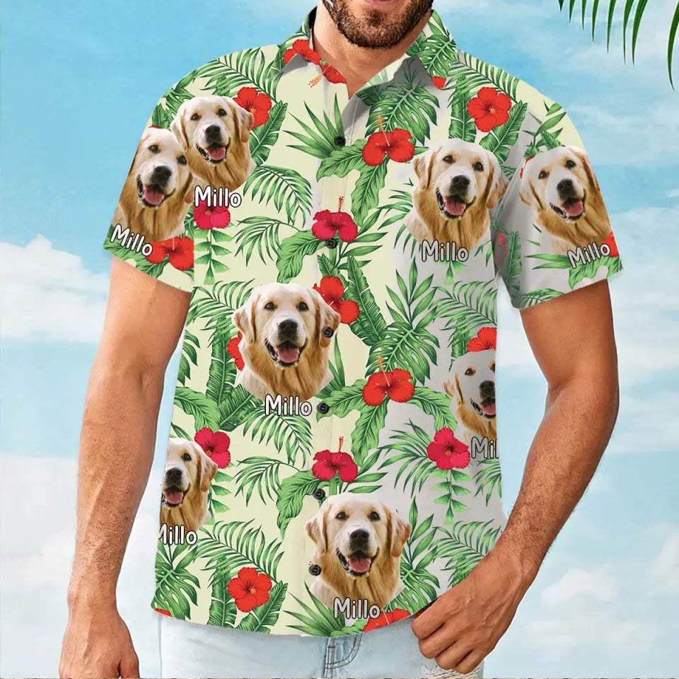 Golden Retriever - Custom Dog Hawaiian Shirt, Dog Face Hawaiian Hhirt, Gift For Dog Lover, Dog Mom Dad Hawaiian
