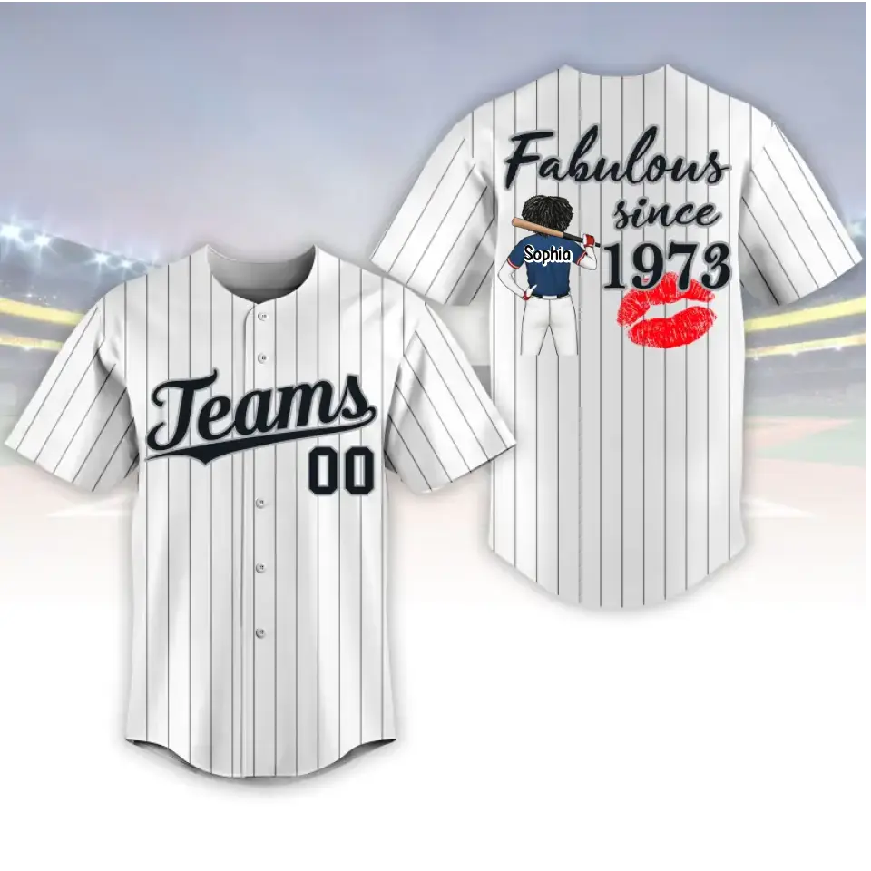 BaseBall Jersey, Custom Birthday Shirt, Turning 50 Shirt, Gifts For Women Turning 50, 50 And Fabulous Shirt, 1973 Baseball Lover