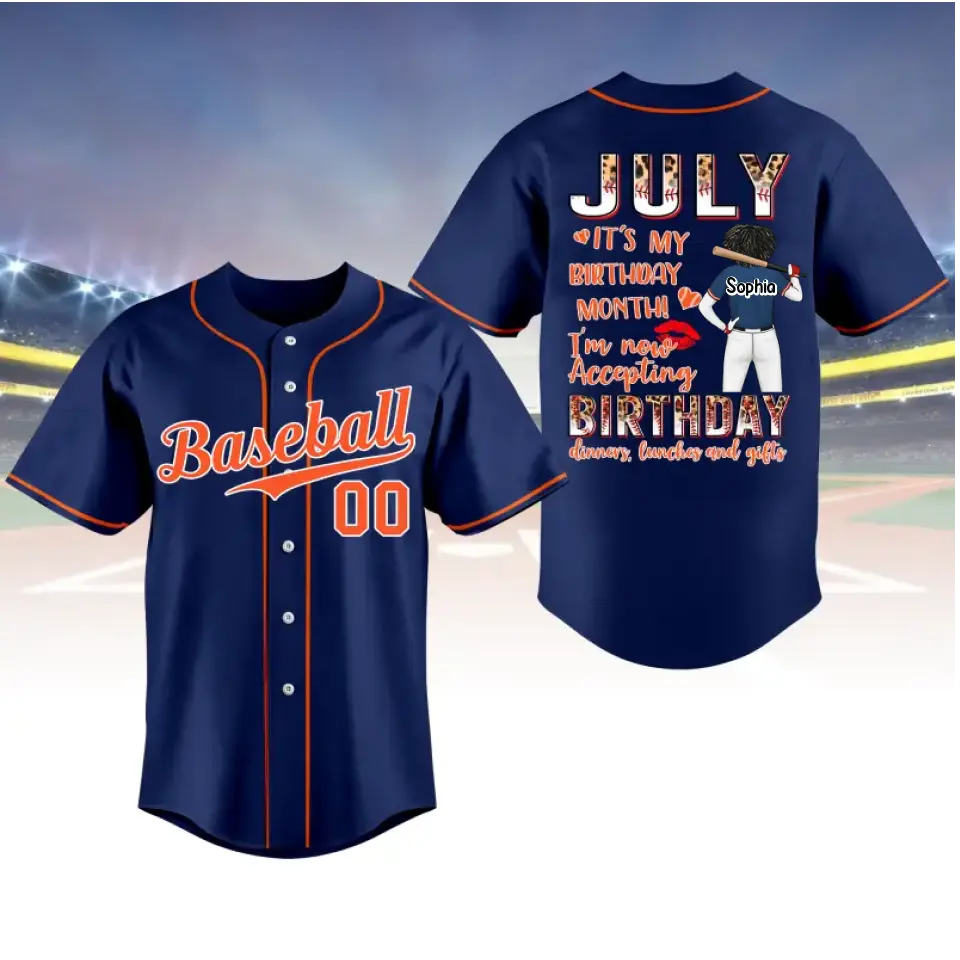 BaseBall Jersey, Custom Birthday Shirt, Queens Born In July, July Birthday Shirts For Woman, Baseball Lover