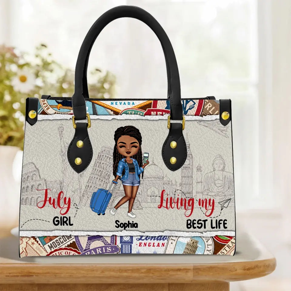 Personalized Leather Bag - Birthday, Handbag personalized, Custom Birthday Gift, Queens are Born In July, July Birthday Gifts For Woman