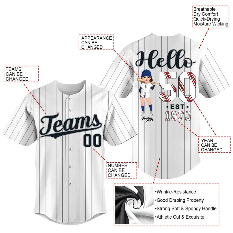 BaseBall Shirt, Custom Birthday Shirt, Turning 50 Shirt, Gifts For Women Turning 50, 50 And Fabulous Shirt, 1973 Baseball Lover