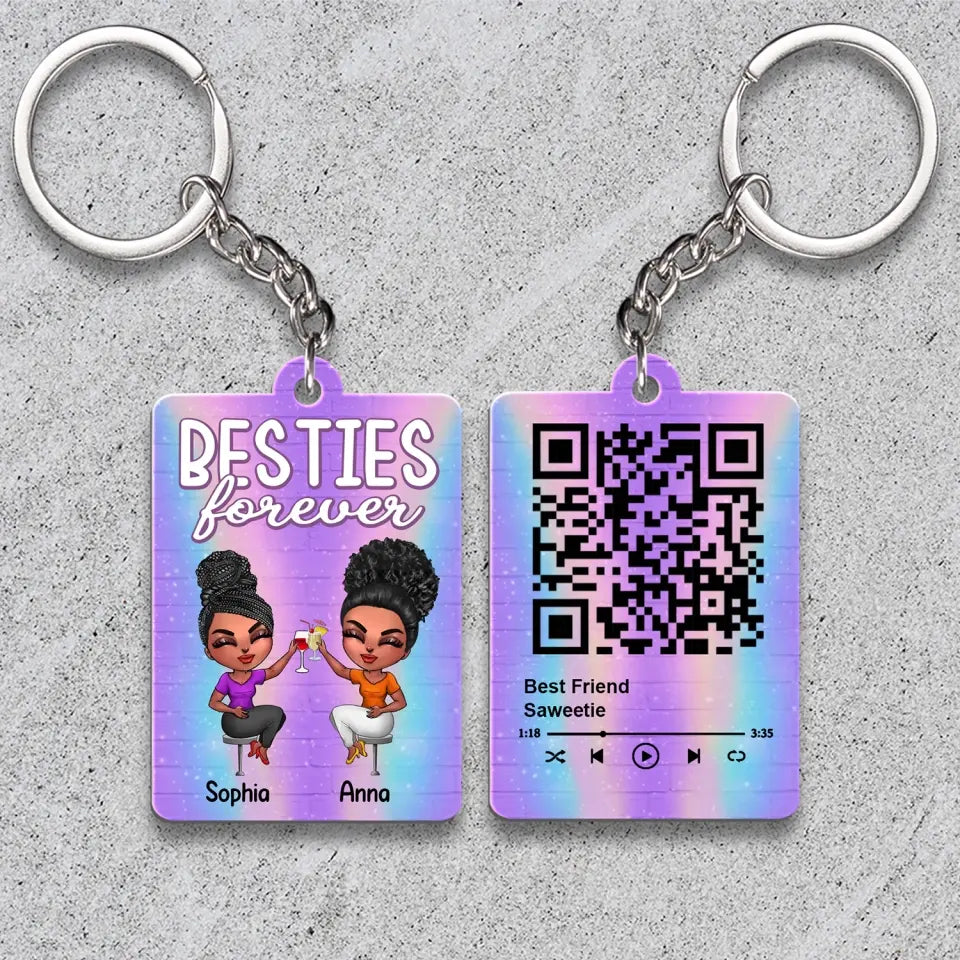 Personalized Bestie Acrylic Keychain, Custom  Acrylic Keychain For Bestie, Best Friend Gift Ideas