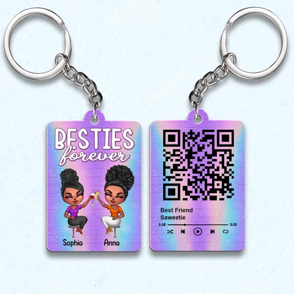 Personalized Bestie Acrylic Keychain, Custom  Acrylic Keychain For Bestie, Best Friend Gift Ideas