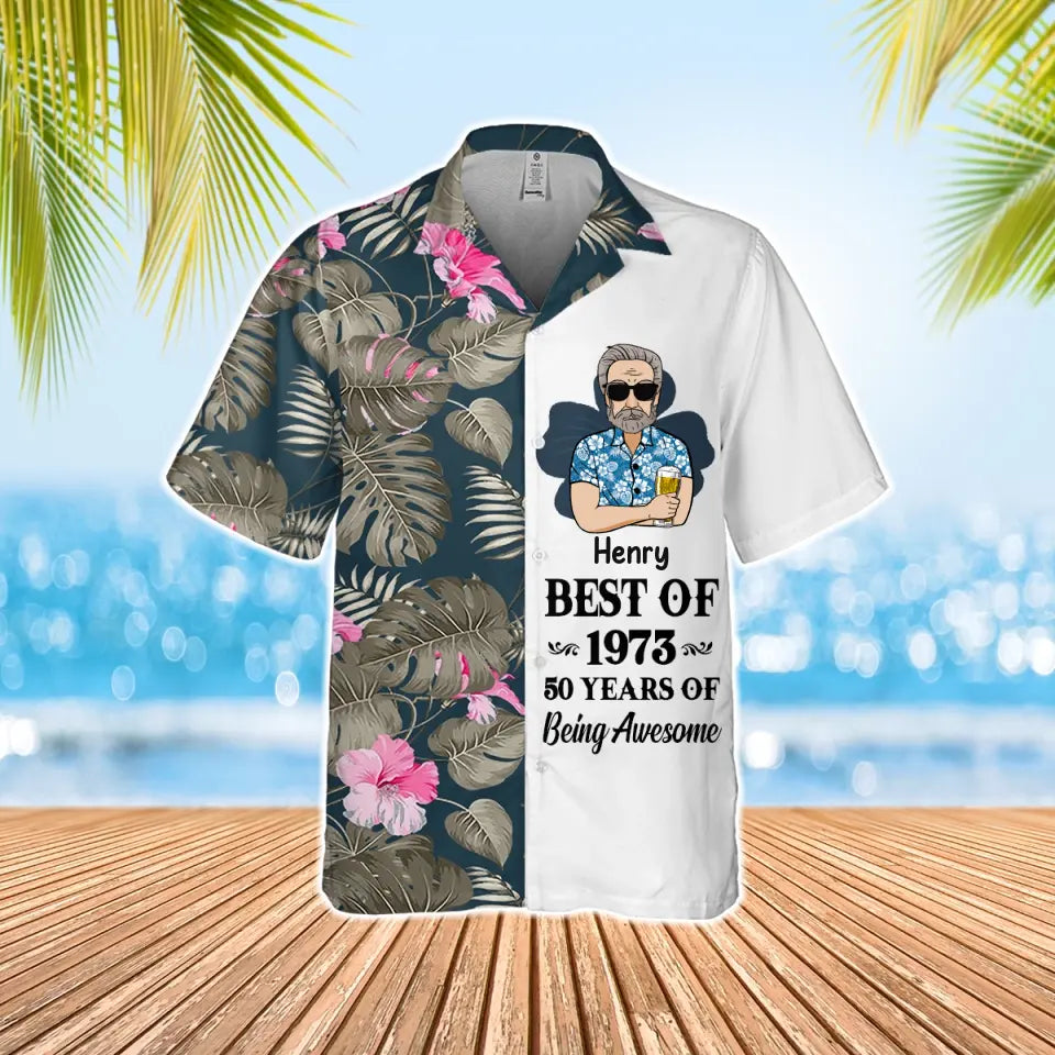 Personalized Hawaii Shirt, 50th Birthday Shirts, Custom Birthday Shirts, Turning 50 Shirt, Gifts For Men Turning 50