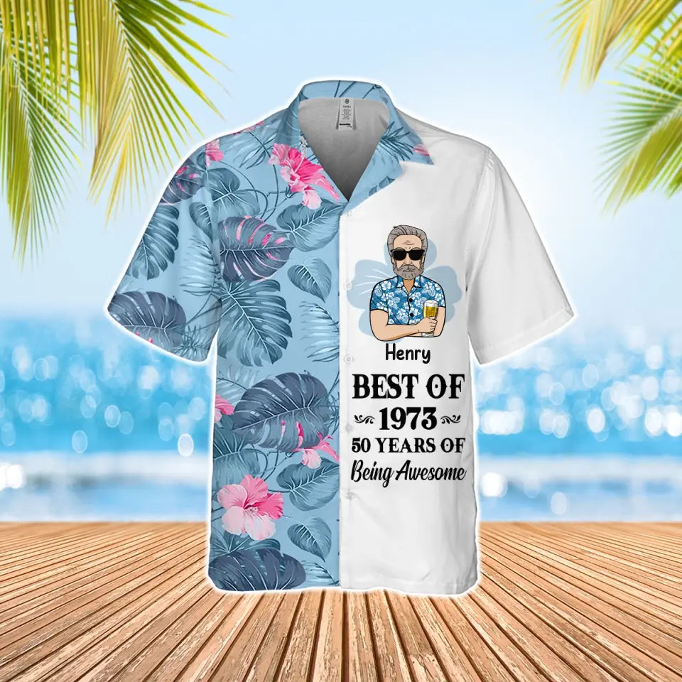 Personalized Hawaii Shirt, 50th Birthday Shirts, Custom Birthday Shirts, Turning 50 Shirt, Gifts For Men Turning 50